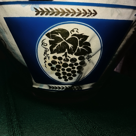 Hazel Atlas Vintage Chip, Punch Bowl Blue and Gold Grape Design - Picture 5 of 6